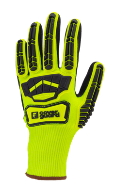 Gants EUROCUT IMPACT 100 jaune CUT C double enduit paume nitrile noir + TPR COVERGUARD