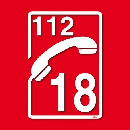 Adhésif  sérigraphie véhicule Téléphone 18 / 112 sapeurs-pompiers
