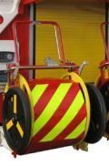 Housse bâche de signalisation pour dévidoir côté gauche- véhicule incendie rétro réfléchissant