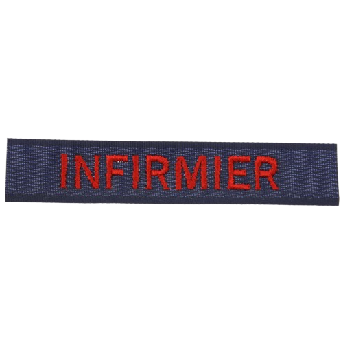 Bande patro infirmier rouge velcro bleu marine