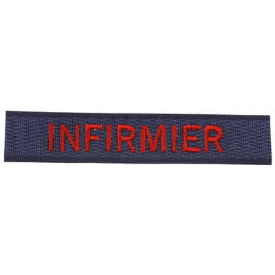 Bande patro infirmier rouge velcro bleu marine
