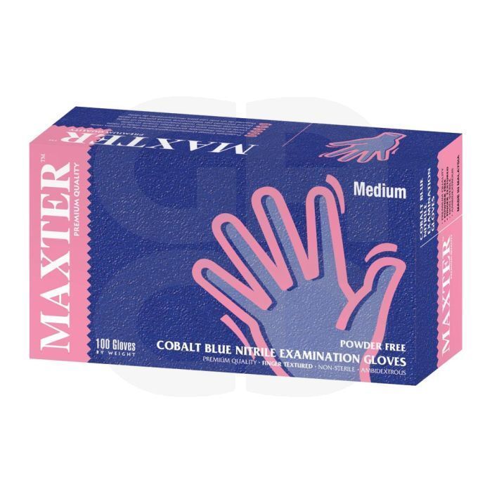 Boîte de 100 gants nitrile bleu cobalt taille L MAXTER