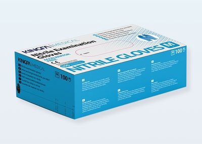 Boîte de 100 gants nitrile bleu taille L KINGFA