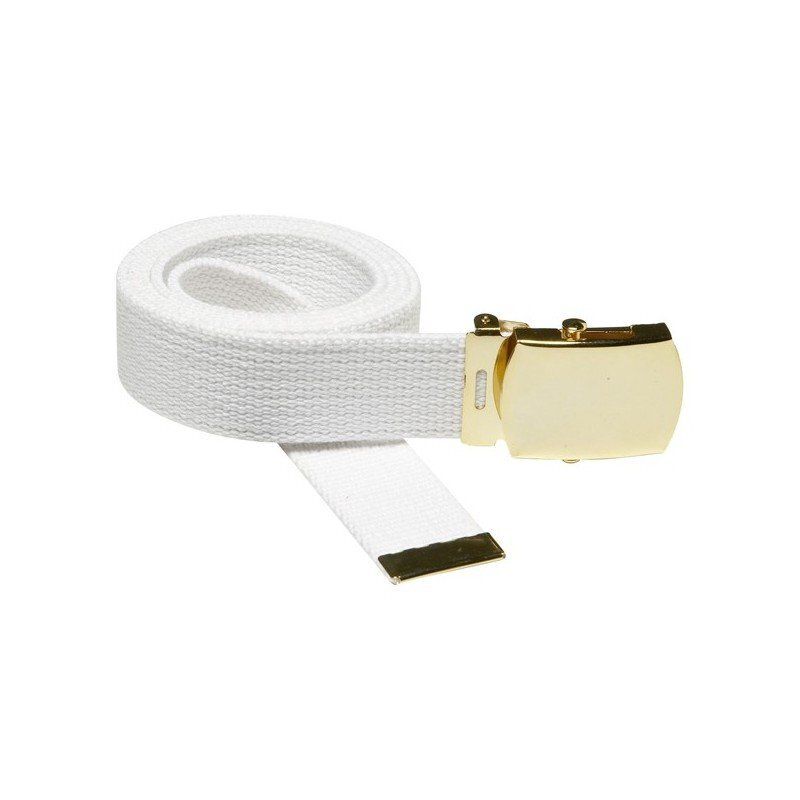 Ceinture tresse blanche boucle or