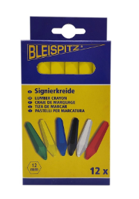 Craie de marquage à l’huile jaune - Boite de 12 BLEISPITZ Craie de marquage à l’huile jaune - Boite de 12 BLEISPITZ