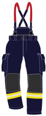 Surpantalon d'intervention textile sapeurs-pompiers niveau 1 bleu marine Triple Trim avec poches cargo cuisses ALTORISK