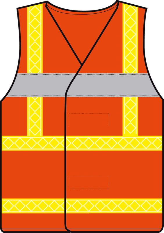 Gilet haute visibilité orange bandes microprisme jaune personnalisable CODUPAL