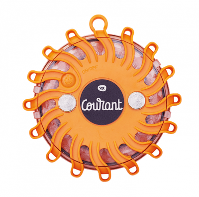 Balise de signalisation led orange magnétique et rechargeable FLASH CODE COURANT
