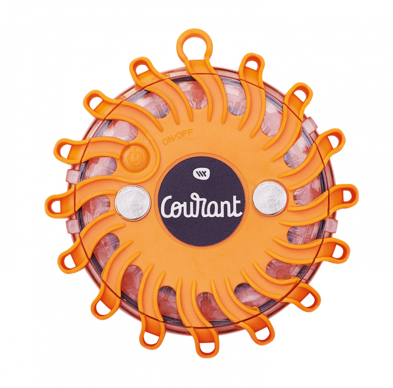Balise de signalisation led orange magnétique et rechargeable FLASH CODE COURANT