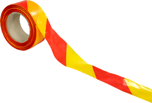 Ruban rubalise haute résistance 50mm x 200m Rouge/Jaune