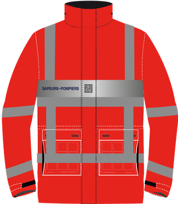 Parka / veste de pluie haute visibilité sapeurs-pompiers MADUO CODUPAL