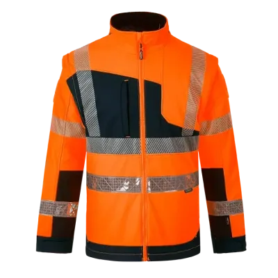 Veste softshell LUMINA S orange haute visibilité manches amovibles CODUPAL Veste softshell LUMINA S orange haute visibilité manches amovibles CODUPAL
