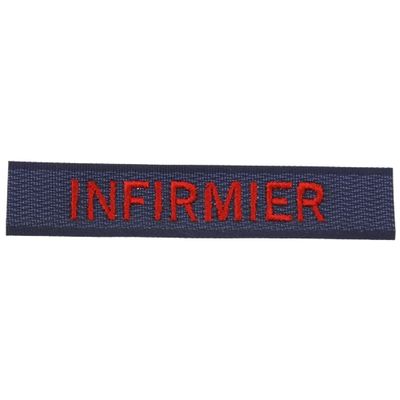Bande patro infirmier rouge velcro bleu marine Bande patro infirmier rouge velcro bleu marine
