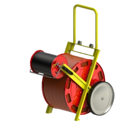 Dévidoir mobile intervention tunnels 200m de tuyaux sapeurs-pompiers POK Dévidoir mobile intervention tunnels 200m de tuyaux sapeurs-pompiers POK