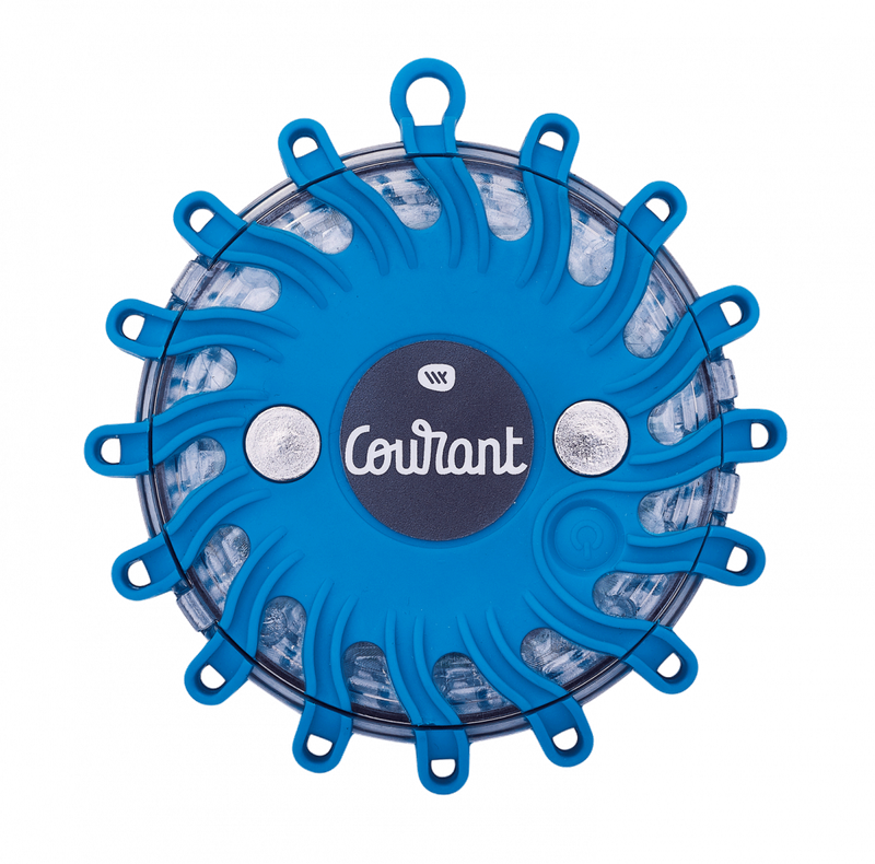Balise de signalisation led bleue magnétique et rechargeable FLASH CODE COURANT