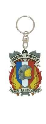 Porte clés pvc sapeurs-pompiers écusson Porte clés pvc sapeurs-pompiers écusson