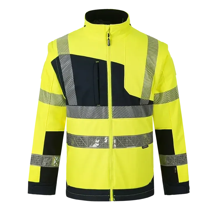 Veste softshell LUMINA S jaune haute visibilité manches amovibles CODUPAL
