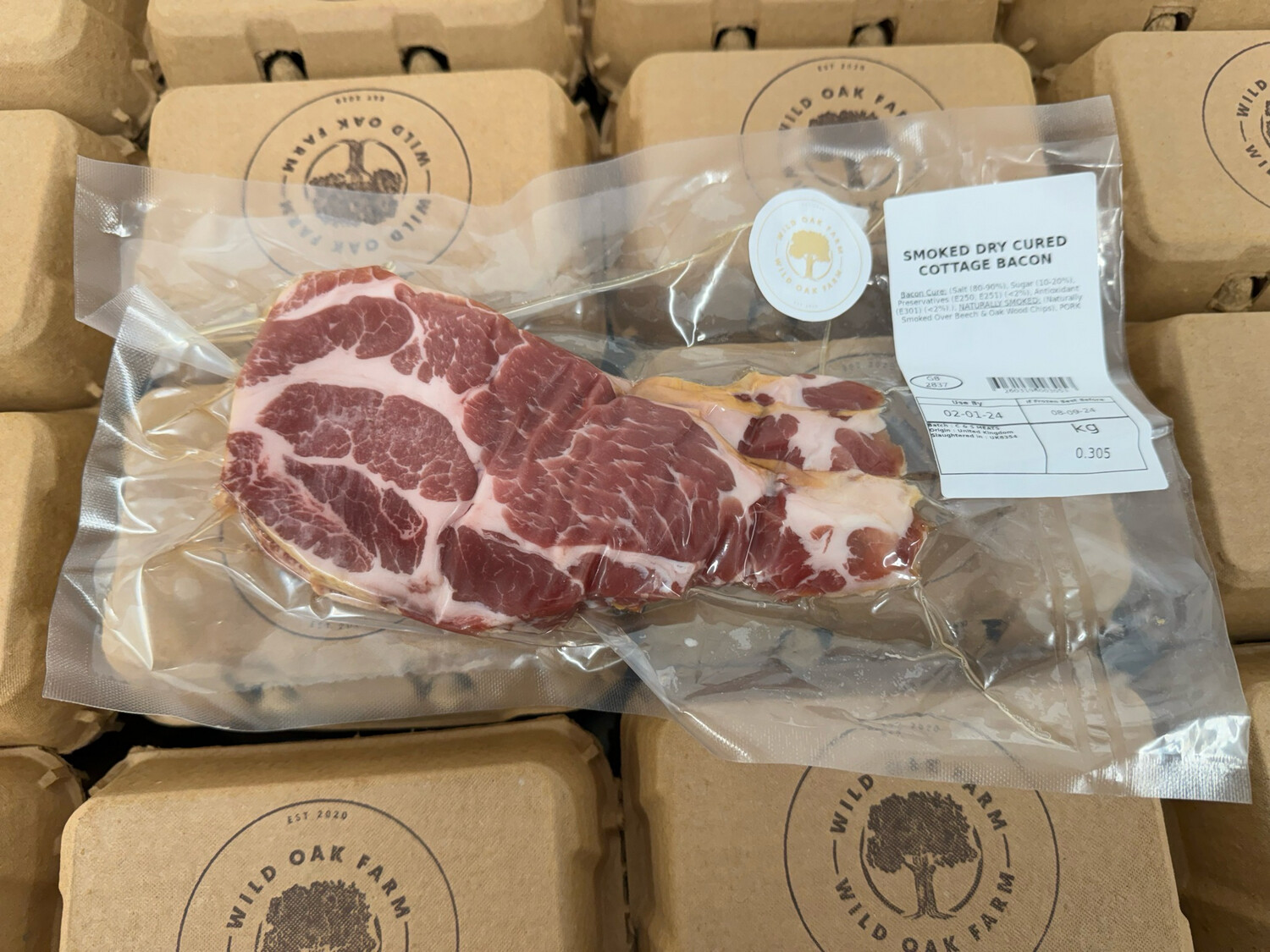 Dry Cured Smoked Cottage Bacon
