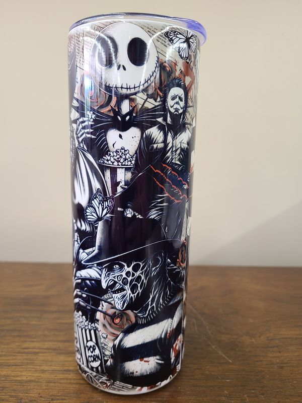 Halloween movie characters tumbler