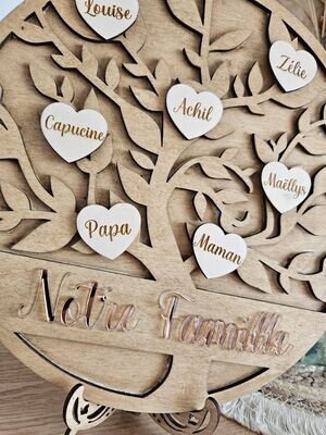 Porte-bonheur Coeur en bois gravé Mini étiquette cadeau souvenir à  suspendre avec citation, décoration -  France