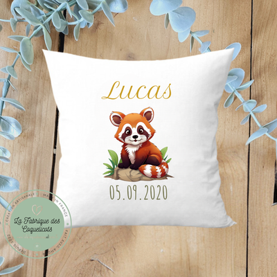 Coussin personnalisé de naissance  |  PANDA