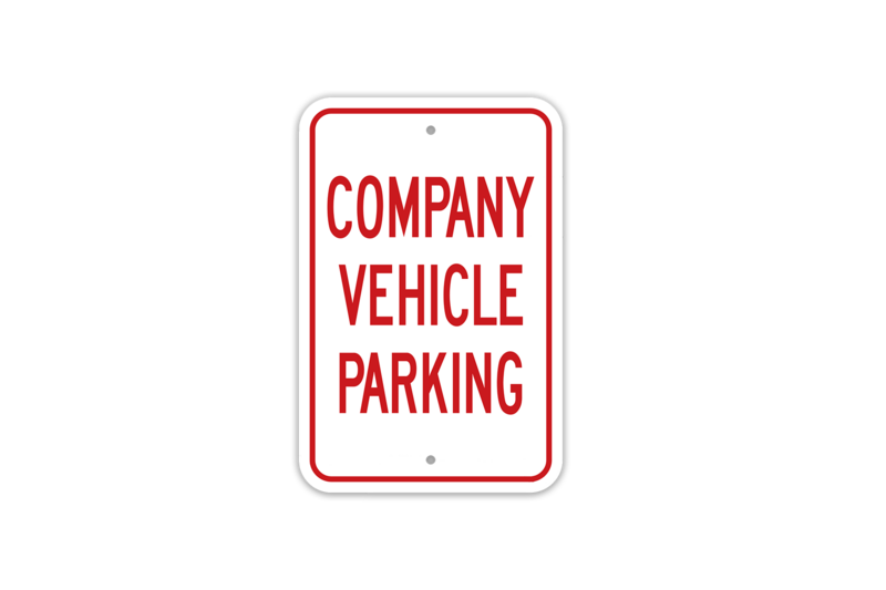 Aluminum &quot;Company Vehicle Parking&quot; Sign