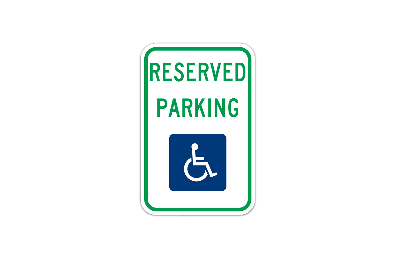 Aluminum "Reserved Handicap Parking" Sign
