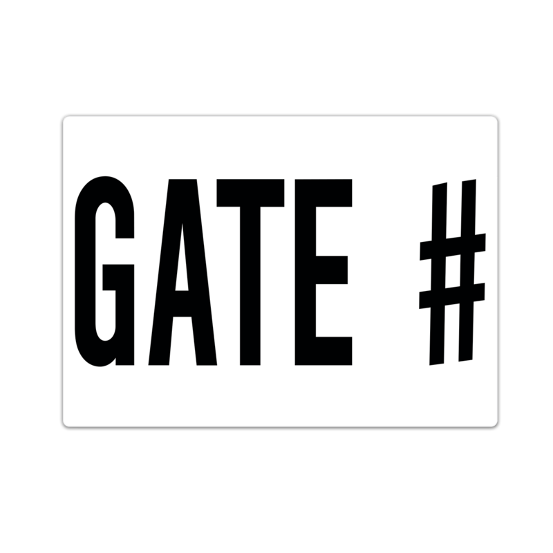 Aluminum &quot;Gate #&quot; Sign