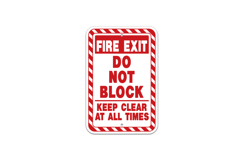 Aluminum &quot;Fire Exit - Do Not Block...&quot; Sign