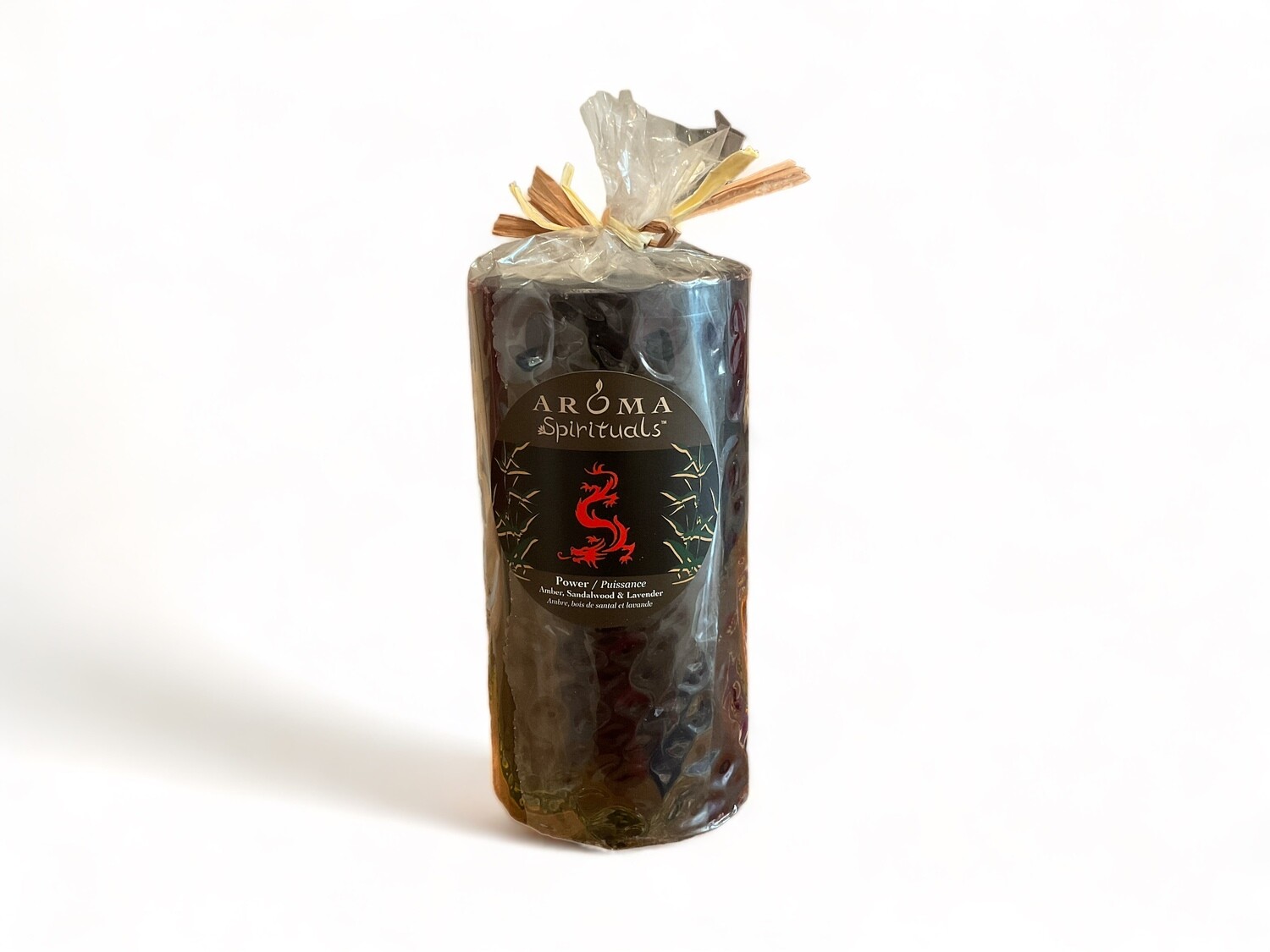 Image of the Power Candle 3x6 featuring Amber, Sandalwood &amp; Lavender fragrance, radiating a calming and grounding atmosphere. Crafted from food-grade ingredients and vegetable waxes, with a lead-free wick providing up to 100 hours of burn time.