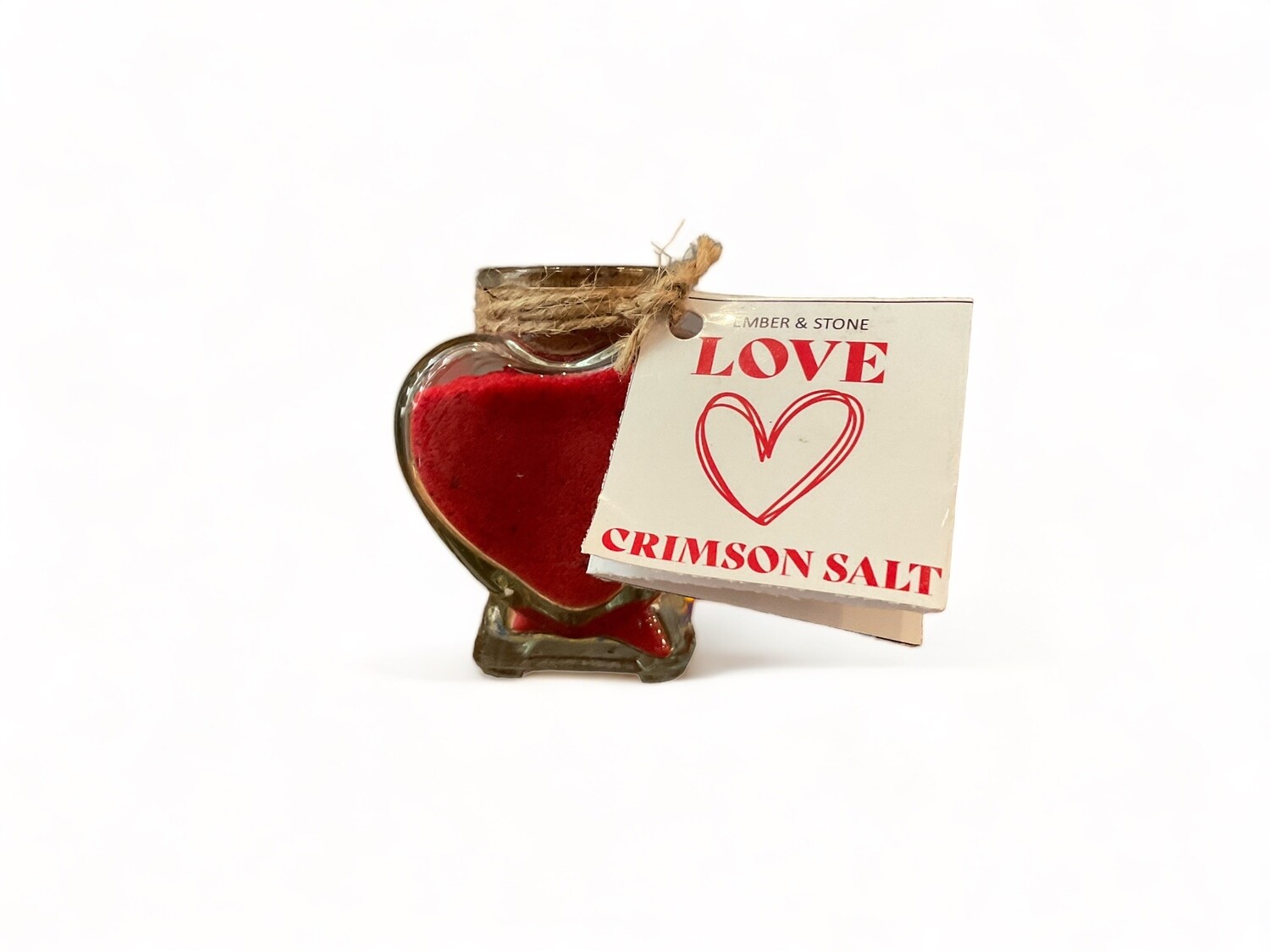 Photo of a Rose-Infused Crimson Salt Jar, a glass jar filled with vibrant crimson salt infused with rose. Ideal for enhancing love and spiritual clarity, this jar features a rich red hue and delicate perfect for use in spiritual rituals and healing practices.