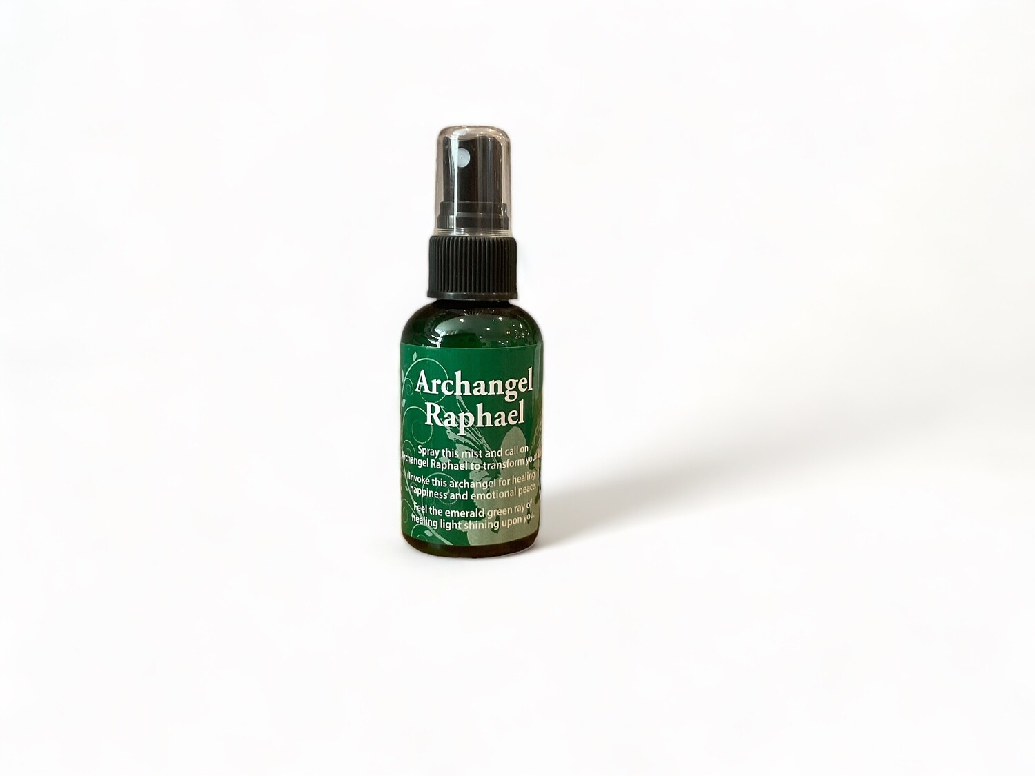 Image of a two ounce bottle of Archangel Raphael Spray. This spiritual mist is designed to invoke emotional peace and support personal transformation.