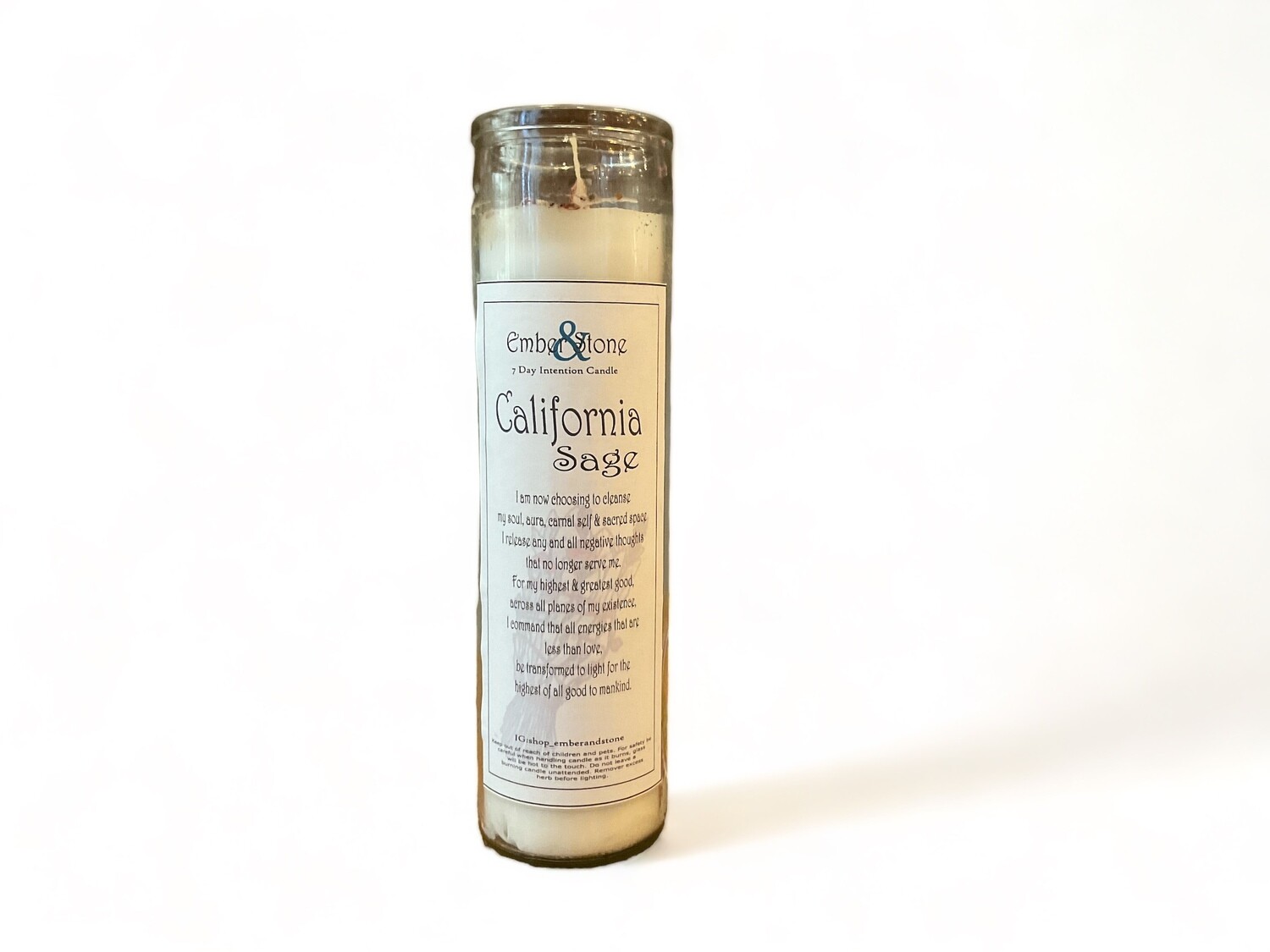 Experience the California White Sage Skinny Glass Candle, designed to purify spaces with its clean, herbal scent, earthy tones, and subtle sweetness, enhancing any environment with a calming ambiance.