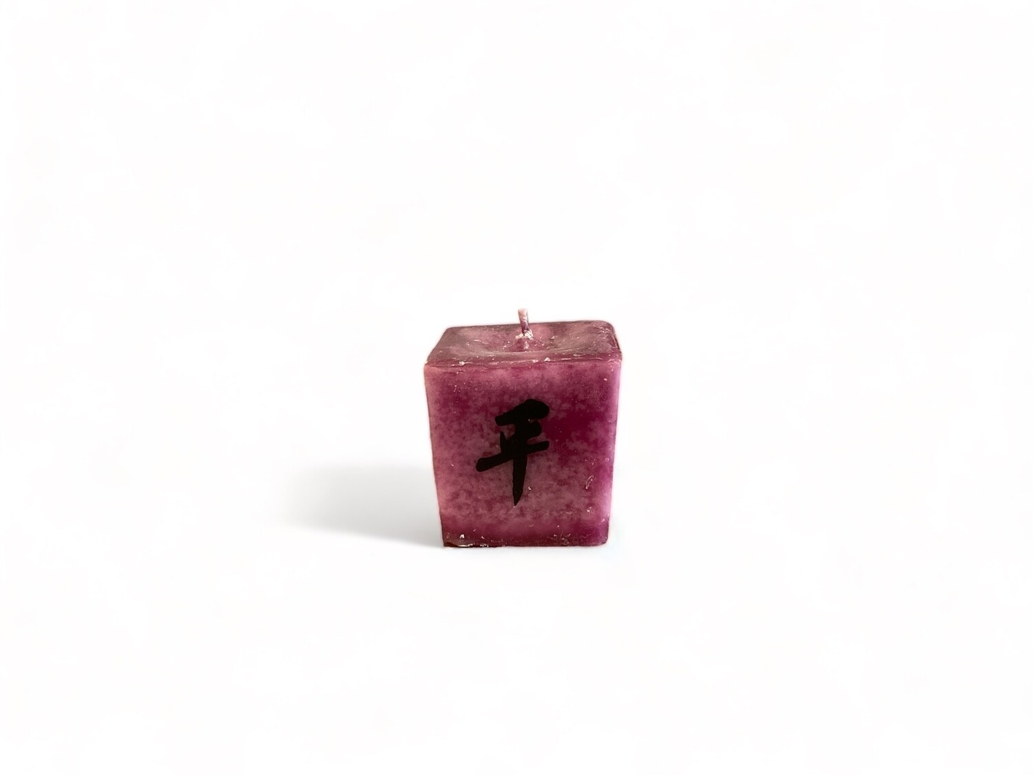 Image of the Peace cube votive candle scented with Lavender &amp; Rosemary. Crafted from food-grade ingredients and vegetable waxes, with a lead-free wick providing up to 20 hours of burn time.