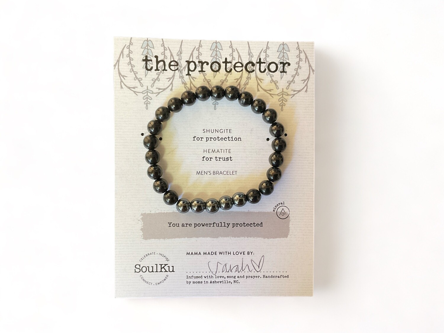 8mm Shungite Men&#39;s bracelet - EMF protection &amp; Hematite for grounding. Designed to support balance &amp; trust. Visit us in Burbank for all your metaphysical needs.