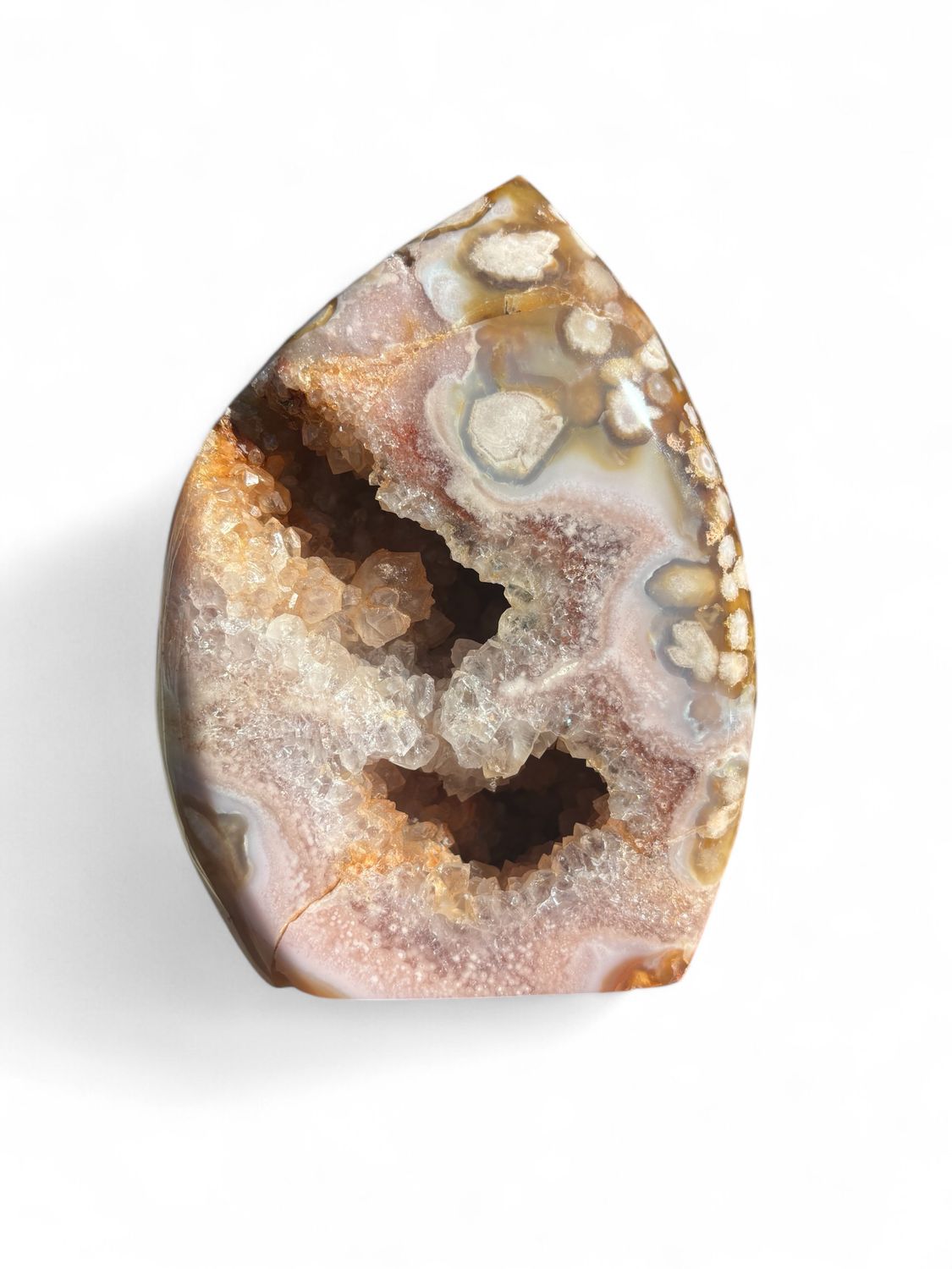 FLOWER AGATE STANDING GEODE 1852g