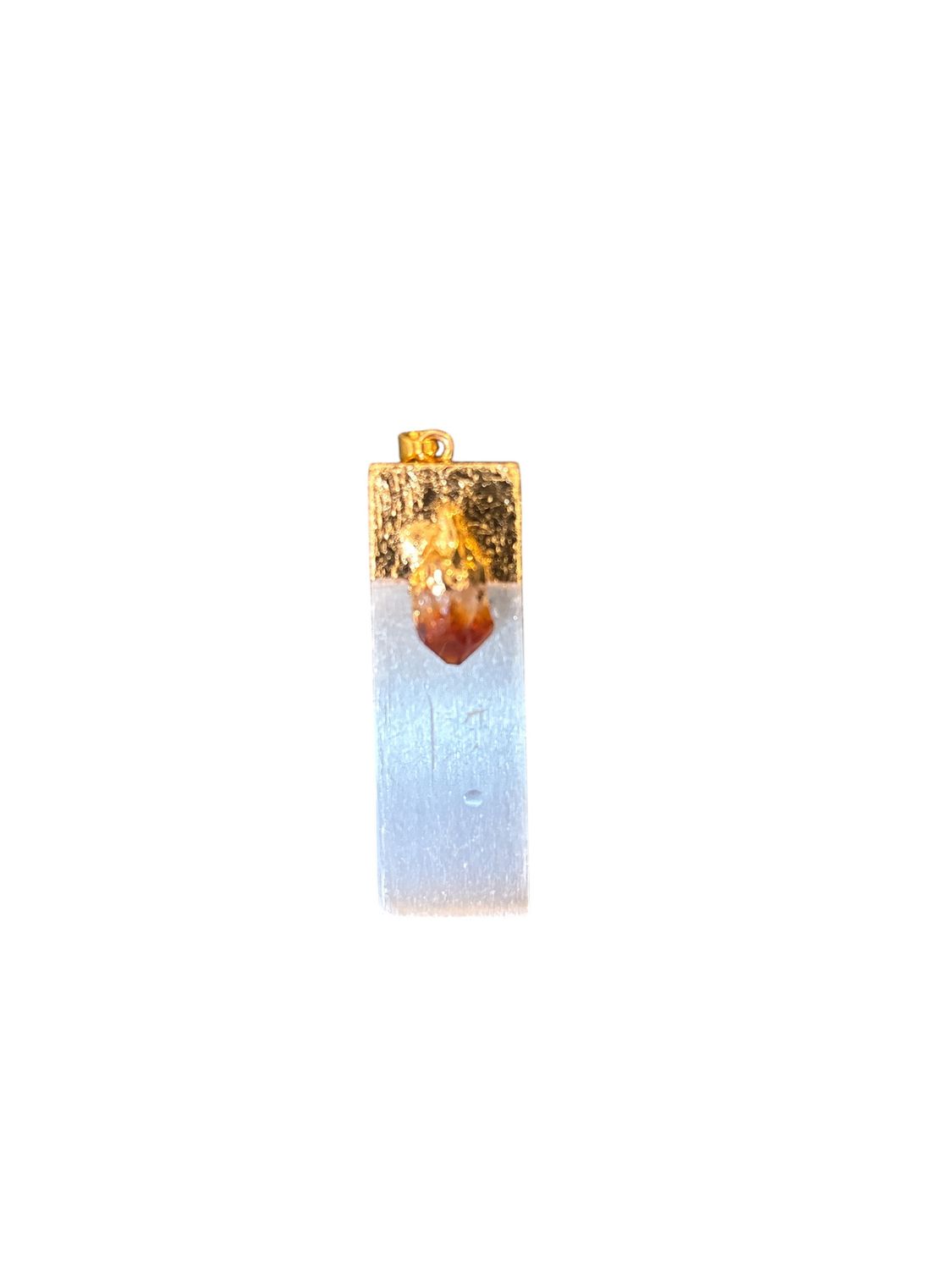 SELENITE W/CITRINE PENDANT