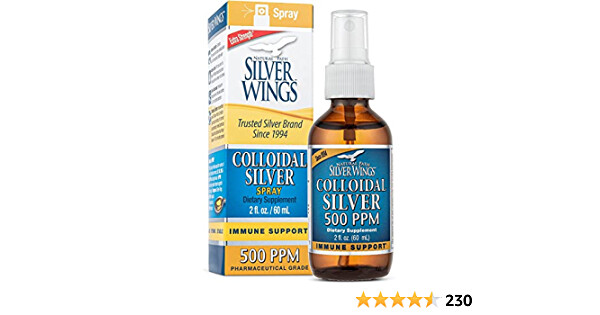 Colloidal Silver 500 PPM Natural Path Silver Wings 2 fl oz Spray