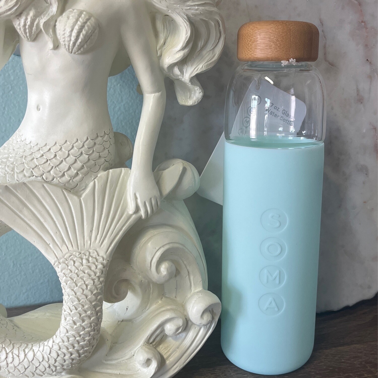 SOMA Glass Water Bottle with Silicone Sleeve, BPA-Free, Mint
