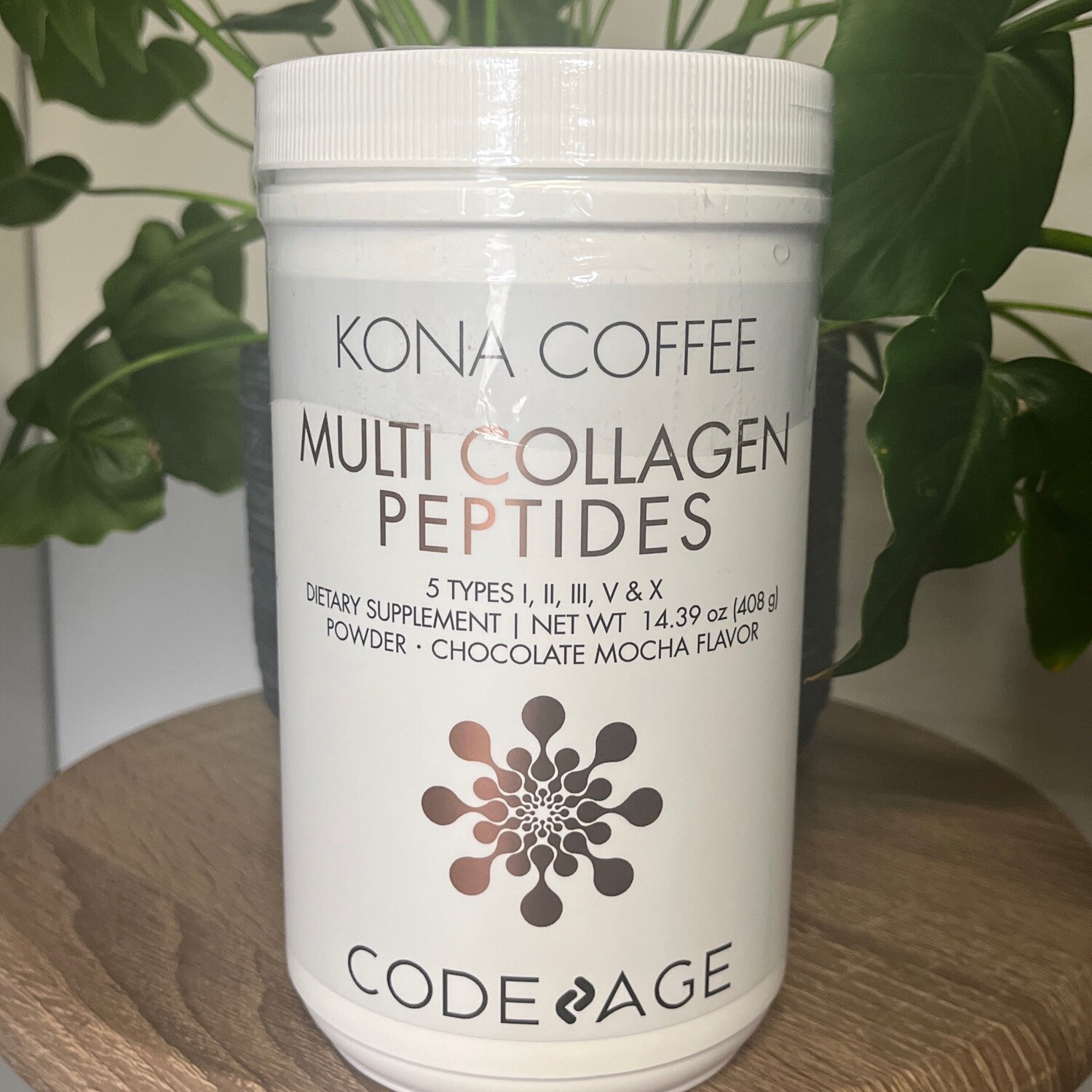 Codeage Multi Collagen Peptides Protein Powder Mocha Kona Instant Coffee Supplement