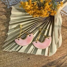 Adella - Porcelain Earrings with gold