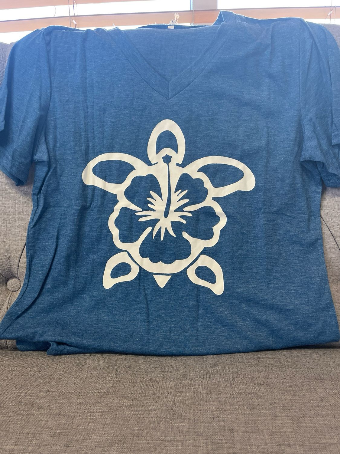 Blue Turtle V neck T shirt