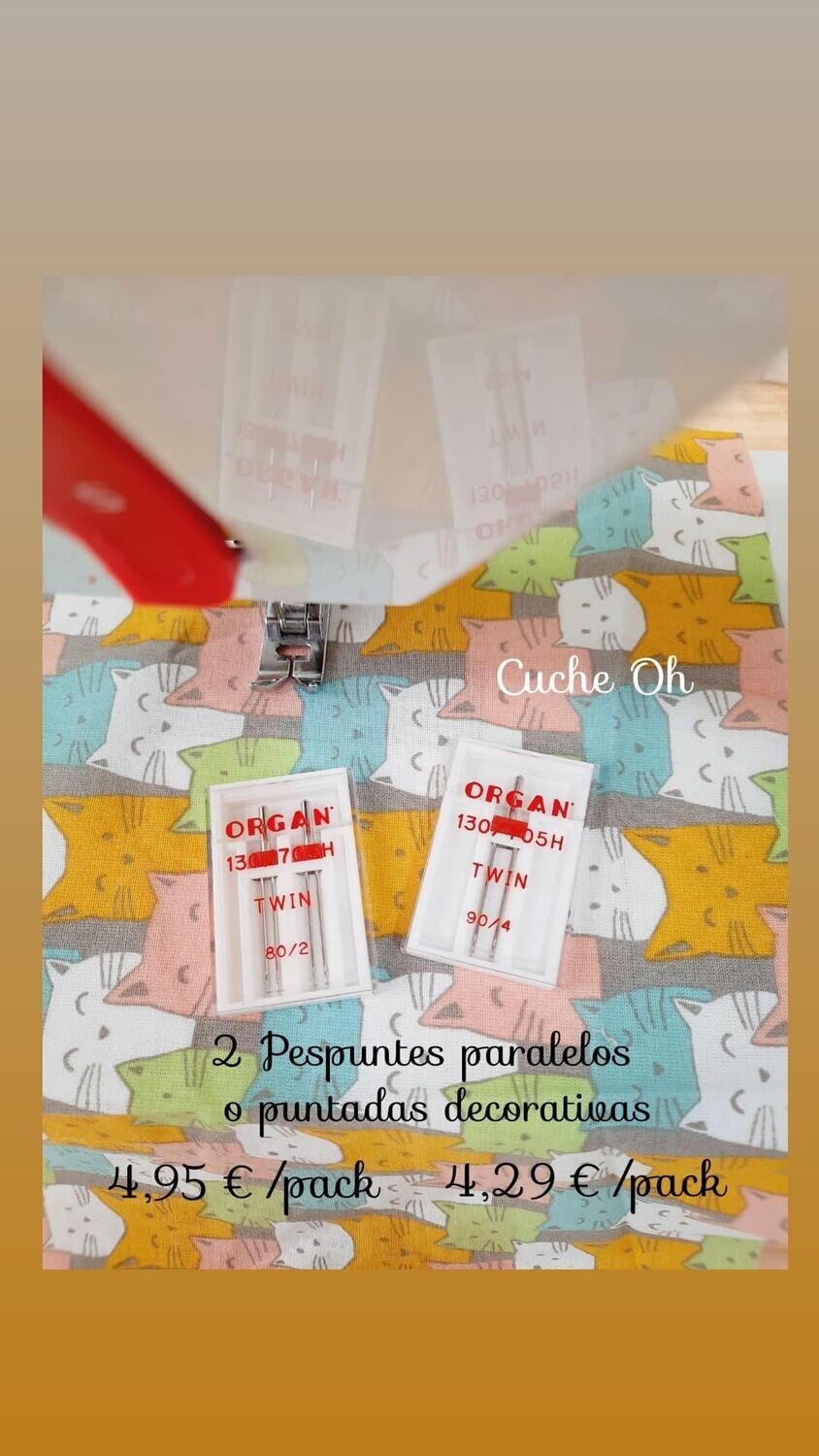 Agujas gemelas/dobles