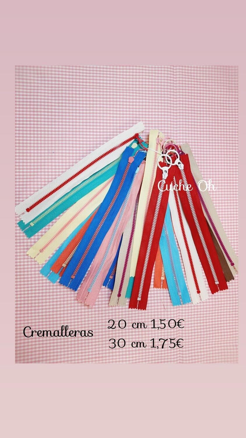 Cremalleras anilla 20cm y 30cm