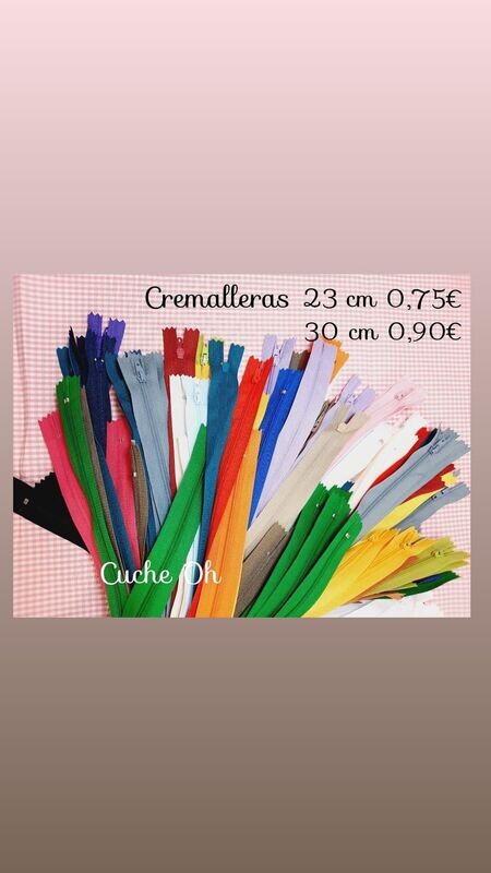 Cremalleras 23cm y 30cm