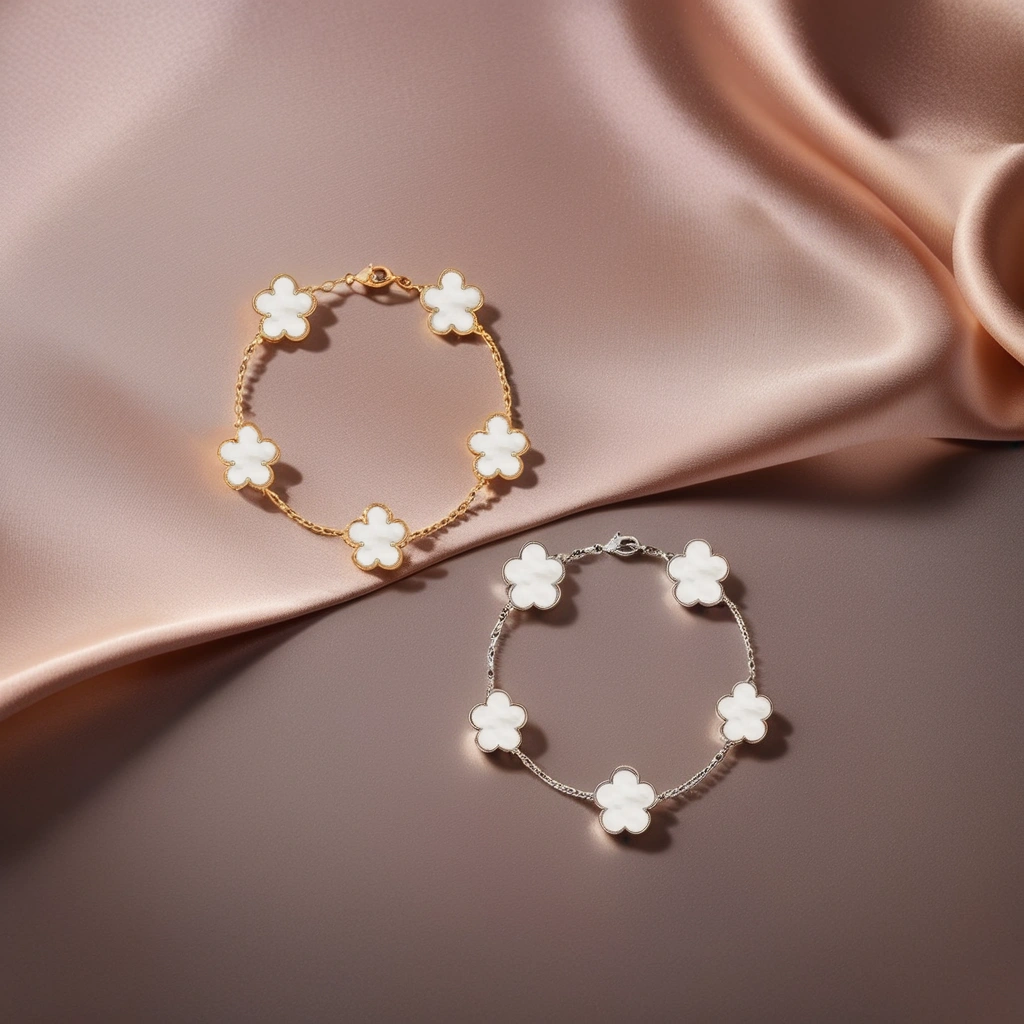 Silver &amp; Gold Clover Bracelets