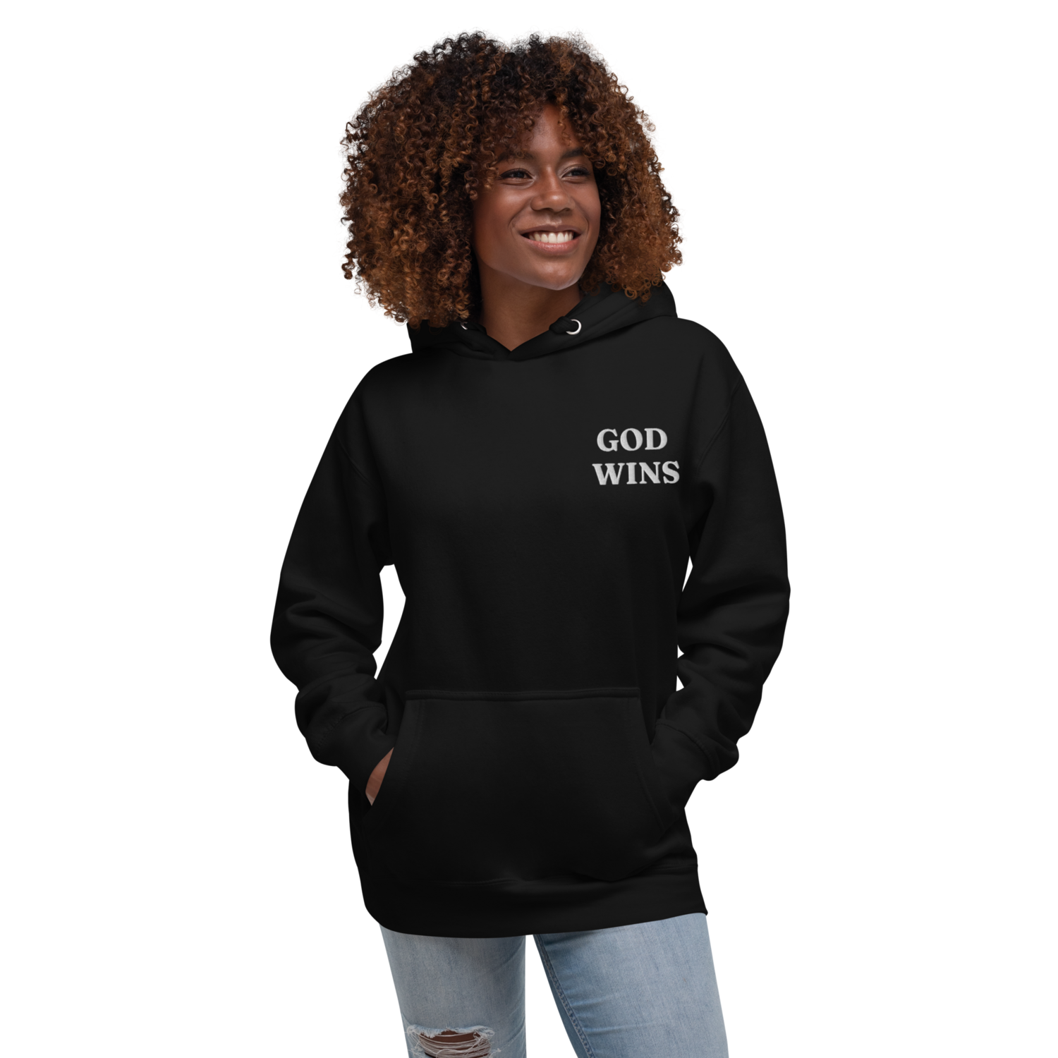 God Wins Unisex Hoodie - Embroidered