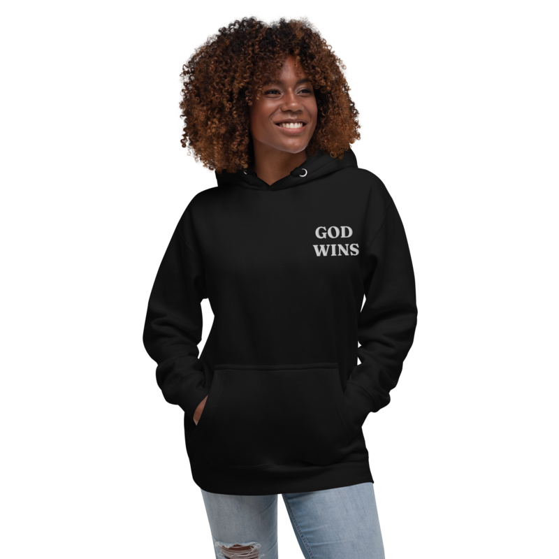 God Wins Unisex Hoodie - Embroidered
