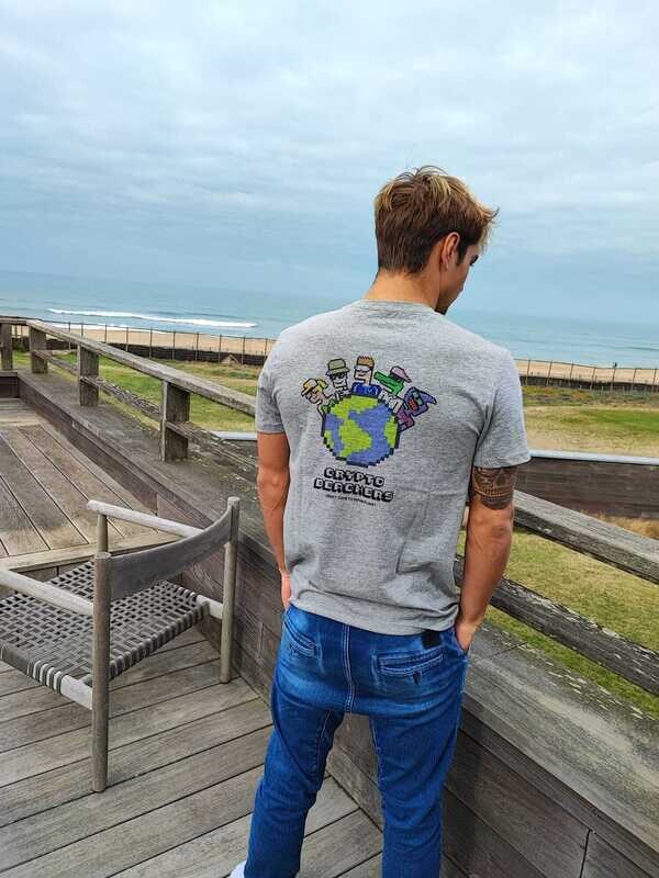 Tee-Shirt Gris Planet Crypto Beachers