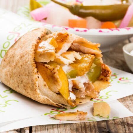 Wrap - Charcoal Chicken Shawarma on Pita Bread